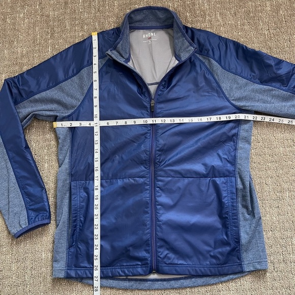 Rhone Mens Windbreaker Tech Terry Full Zip Jacket Tasman Blue Size Medium - Picture 5 of 9